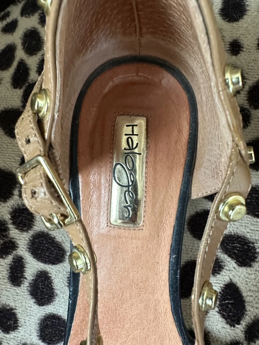 Halogen Black/Tan Studded Trim flats - Picture 5 of 11